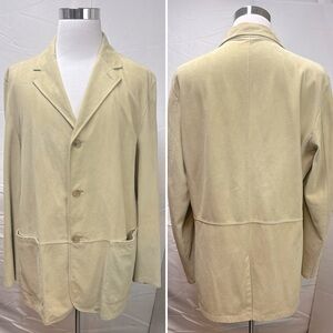 Ermenegildo Zegna Men's XXL / 56 Beige Suede Goat Leather Blazer Jacket Coat